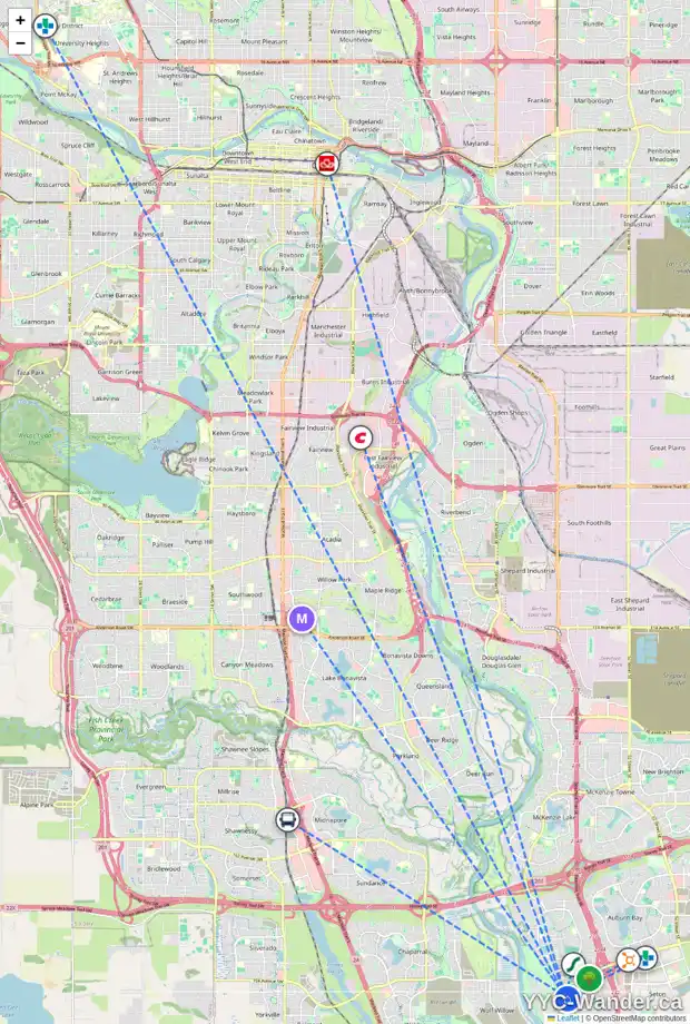 Daily accessibility map for 72 CRANARCH HT SE, Calgary showing nearby schools, grocery stores, parks, LRT stations and nearby amenities