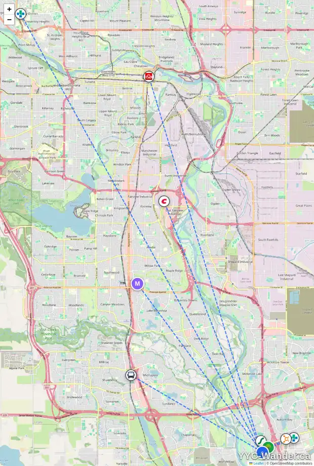 Daily accessibility map for 160 CRANARCH HT SE, Calgary showing nearby schools, grocery stores, parks, LRT stations and nearby amenities