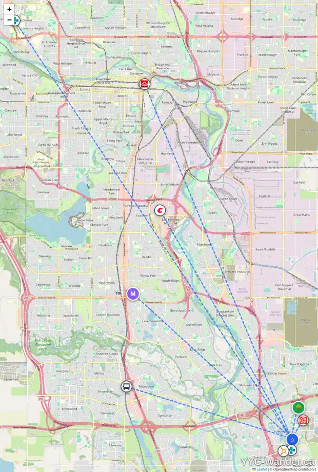 Daily accessibility map for 162 AUBURN SHORES CR SE, Calgary showing nearby schools, grocery stores, parks, LRT stations and nearby amenities