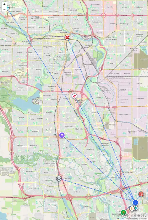 Daily accessibility map for 84 AUBURN SHORES MR SE, Calgary showing nearby schools, grocery stores, parks, LRT stations and nearby amenities