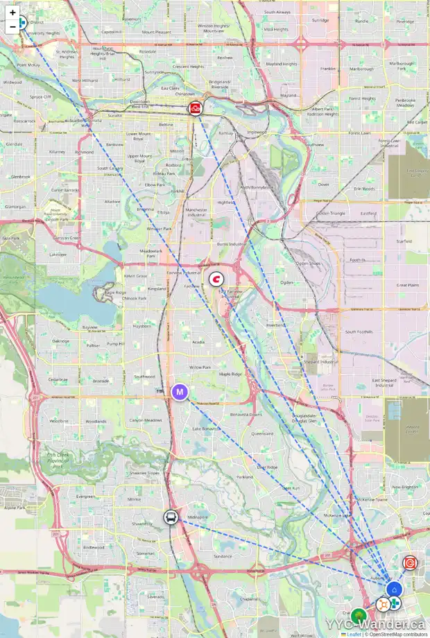 Daily accessibility map for 114 AUBURN SHORES CR SE, Calgary showing nearby schools, grocery stores, parks, LRT stations and nearby amenities