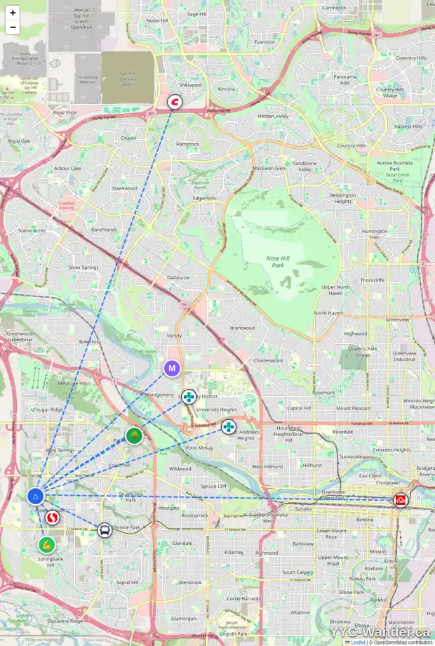 Daily accessibility map for 133 ASPENSHIRE DR SW, Calgary showing nearby schools, grocery stores, parks, LRT stations and nearby amenities