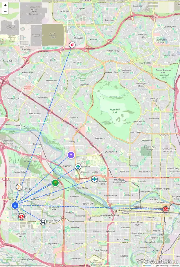 Daily accessibility map for 88 ASPENSHIRE DR SW, Calgary showing nearby schools, grocery stores, parks, LRT stations and nearby amenities