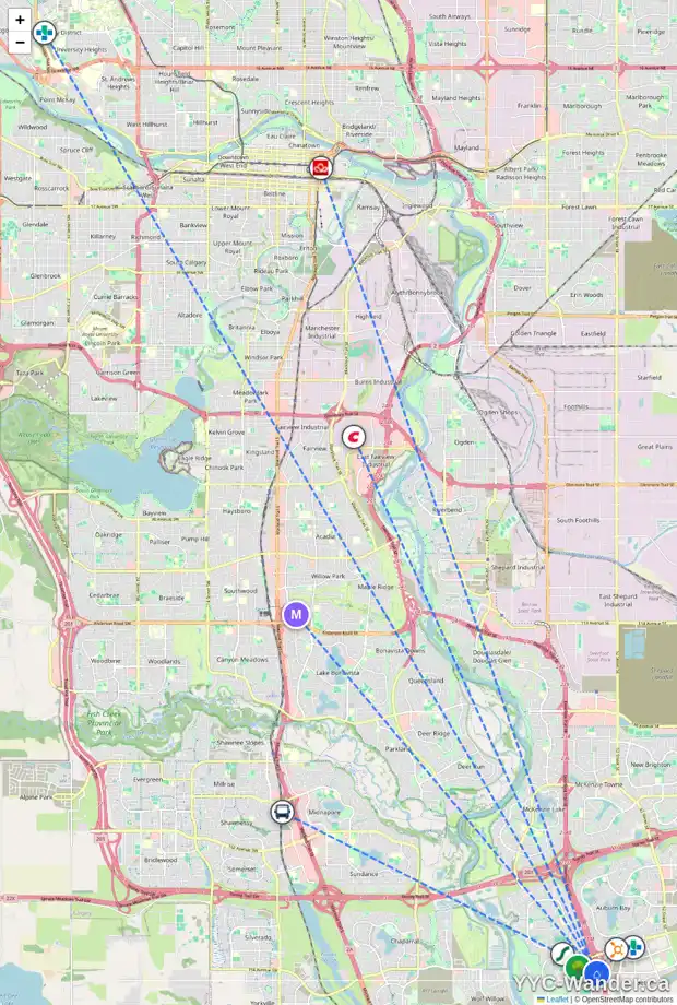Daily accessibility map for 88 CRANFORD CR SE, Calgary showing nearby schools, grocery stores, parks, LRT stations and nearby amenities