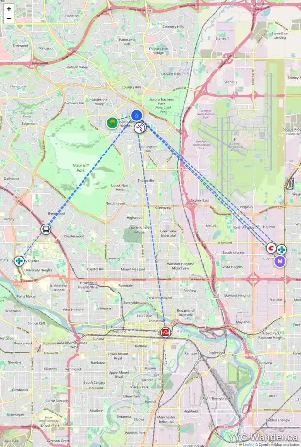 Daily accessibility map for 161 BERMUDA DR NW, Calgary showing nearby schools, grocery stores, parks, LRT stations and nearby amenities