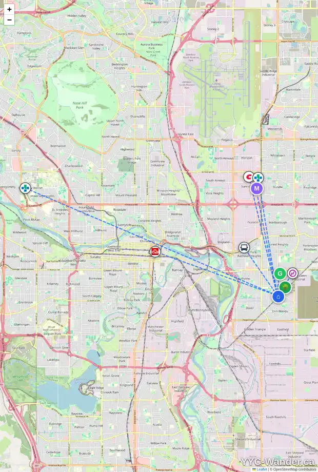 Daily accessibility map for 3117 DOVERVILLE CR SE, Calgary showing nearby schools, grocery stores, parks, LRT stations and nearby amenities