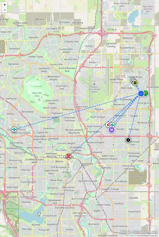Daily accessibility map for 88 TARAGLEN RD NE, Calgary showing nearby schools, grocery stores, parks, LRT stations and nearby amenities
