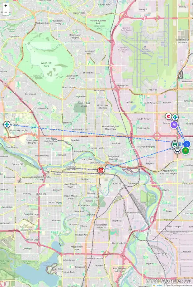 Daily accessibility map for 172 MARANDA CL NE, Calgary showing nearby schools, grocery stores, parks, LRT stations and nearby amenities