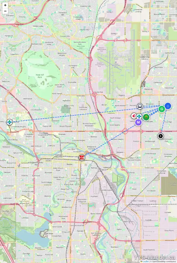 Daily accessibility map for 100 TEMPLEHILL DR NE, Calgary showing nearby schools, grocery stores, parks, LRT stations and nearby amenities