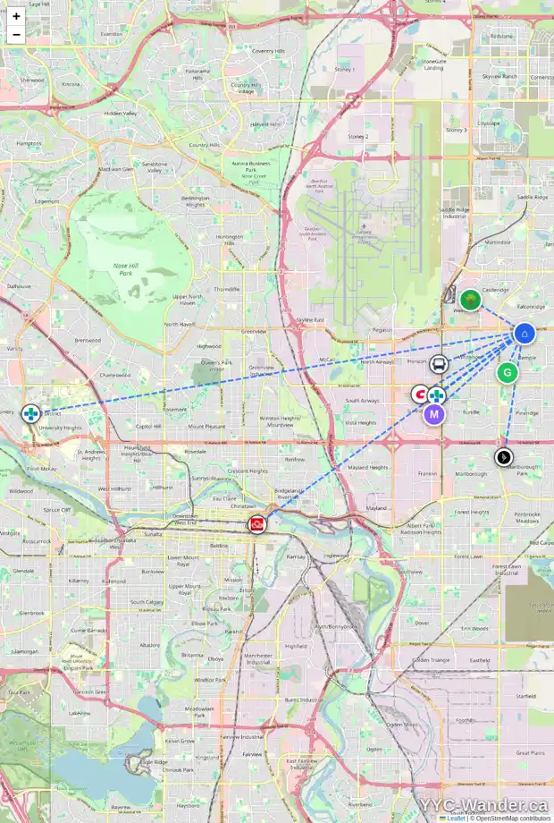 Daily accessibility map for 252 TEMPLEBOW PL NE, Calgary showing nearby schools, grocery stores, parks, LRT stations and nearby amenities