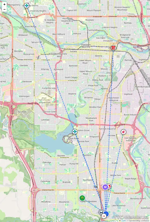 Daily accessibility map for 13127 BONAVENTURE DR SE, Calgary showing nearby schools, grocery stores, parks, LRT stations and nearby amenities