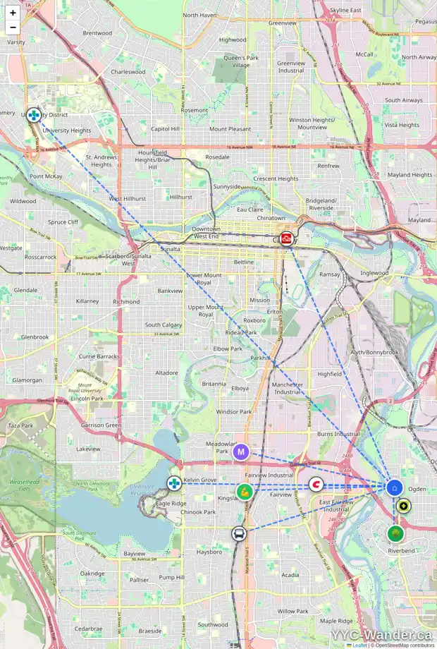 Daily accessibility map for 324 LYSANDER PL SE, Calgary showing nearby schools, grocery stores, parks, LRT stations and nearby amenities