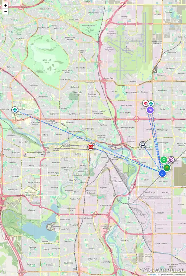 Daily accessibility map for 3123 DOVERVILLE CR SE, Calgary showing nearby schools, grocery stores, parks, LRT stations and nearby amenities