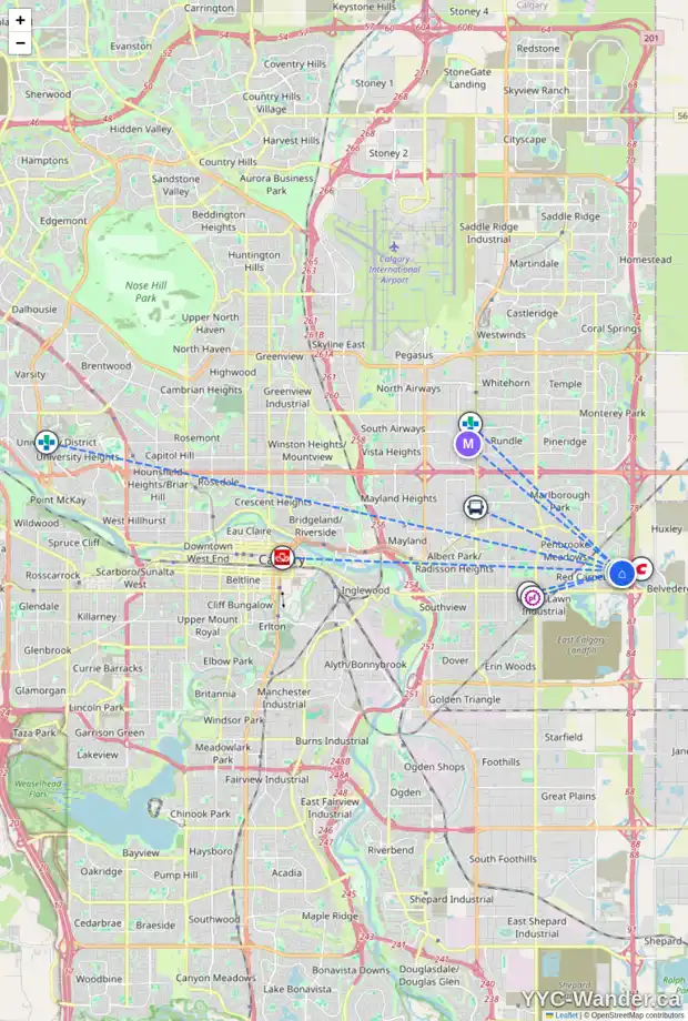 Daily accessibility map for 199 APPLEWOOD DR SE, Calgary showing nearby schools, grocery stores, parks, LRT stations and nearby amenities