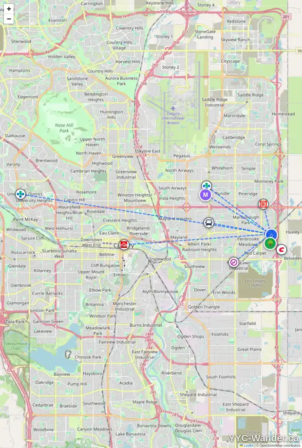 Daily accessibility map for 83 APPLEGLEN PA SE, Calgary showing nearby schools, grocery stores, parks, LRT stations and nearby amenities