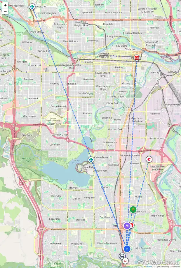 Daily accessibility map for 12508 LAKE FRASER WY SE, Calgary showing nearby schools, grocery stores, parks, LRT stations and nearby amenities