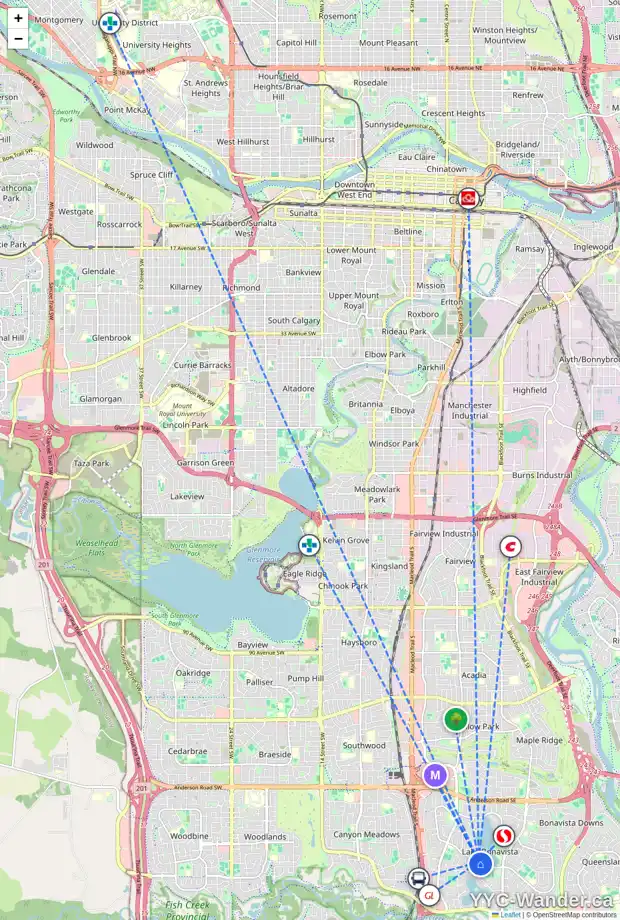 Daily accessibility map for 2027 LAKE BONAVISTA DR SE, Calgary showing nearby schools, grocery stores, parks, LRT stations and nearby amenities
