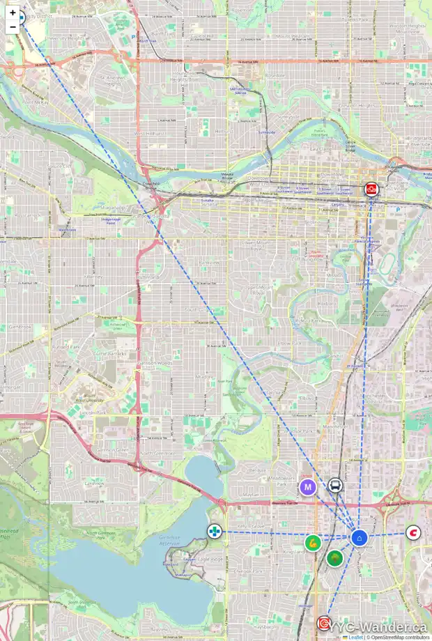 Daily accessibility map for 143 FERNCLIFF CR SE, Calgary showing nearby schools, grocery stores, parks, LRT stations and nearby amenities