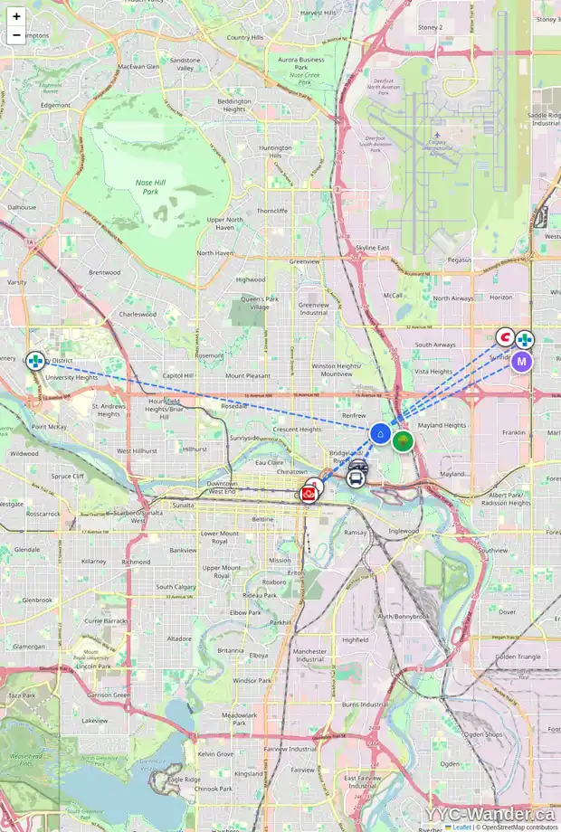 Daily accessibility map for 1228 BANTRY ST NE, Calgary showing nearby schools, grocery stores, parks, LRT stations and nearby amenities
