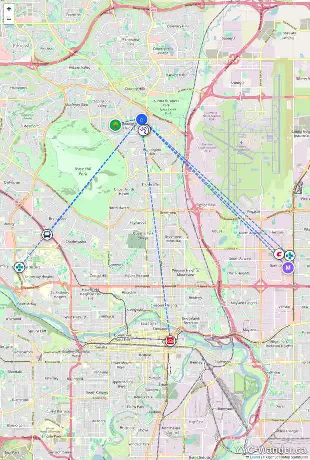 Daily accessibility map for 133 BERMUDA DR NW, Calgary showing nearby schools, grocery stores, parks, LRT stations and nearby amenities