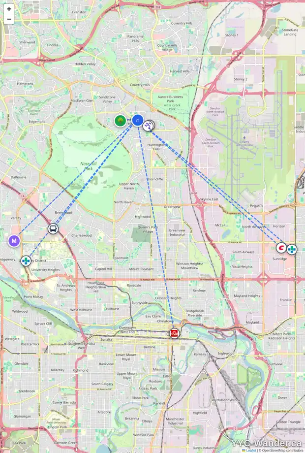 Daily accessibility map for 131 BERMUDA CL NW, Calgary showing nearby schools, grocery stores, parks, LRT stations and nearby amenities