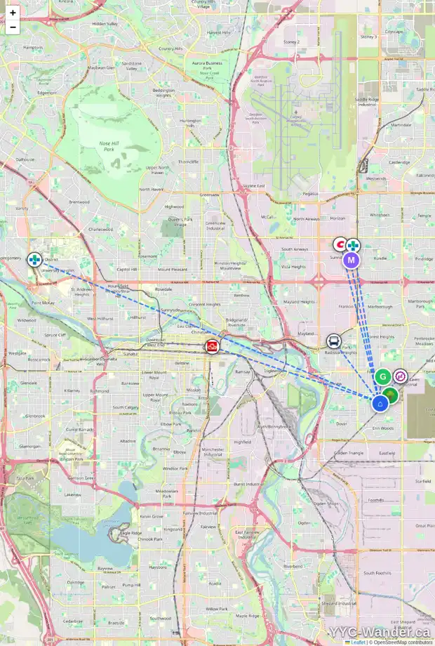 Daily accessibility map for 3019 DOVERVILLE CR SE, Calgary showing nearby schools, grocery stores, parks, LRT stations and nearby amenities
