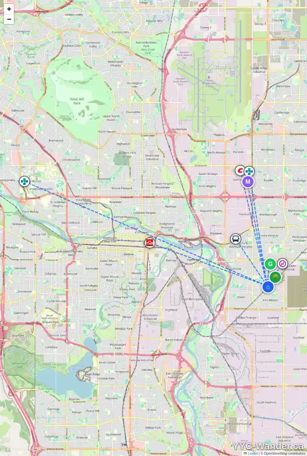 Daily accessibility map for 3127 DOVERVILLE CR SE, Calgary showing nearby schools, grocery stores, parks, LRT stations and nearby amenities