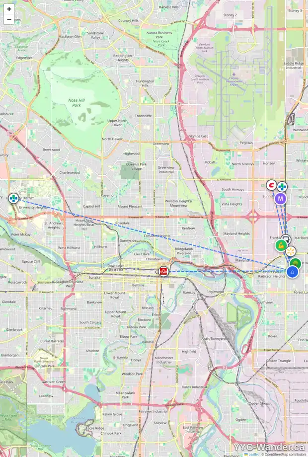 Daily accessibility map for 99 FONDA GR SE, Calgary showing nearby schools, grocery stores, parks, LRT stations and nearby amenities