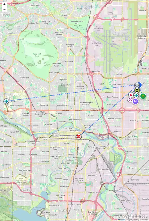 Daily accessibility map for 68 WHITAKER CL NE, Calgary showing nearby schools, grocery stores, parks, LRT stations and nearby amenities