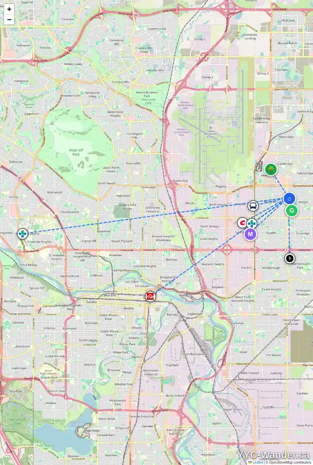 Daily accessibility map for 147 TEMPLEWOOD DR NE, Calgary showing nearby schools, grocery stores, parks, LRT stations and nearby amenities