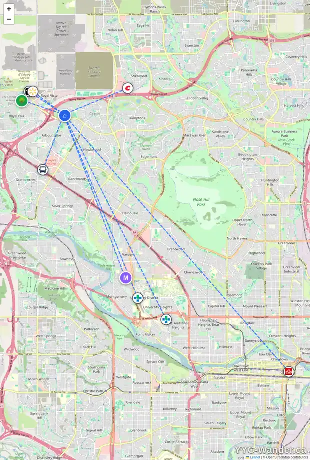 Daily accessibility map for 177 CITADEL ESTATES TC NW, Calgary showing nearby schools, grocery stores, parks, LRT stations and nearby amenities