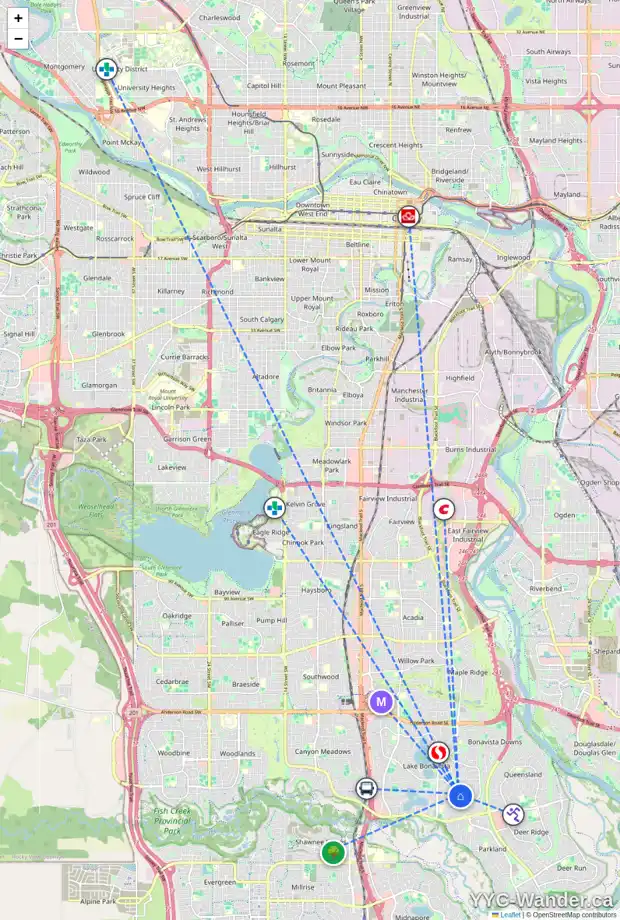 Daily accessibility map for 1628 LAKE BONAVISTA DR SE, Calgary showing nearby schools, grocery stores, parks, LRT stations and nearby amenities
