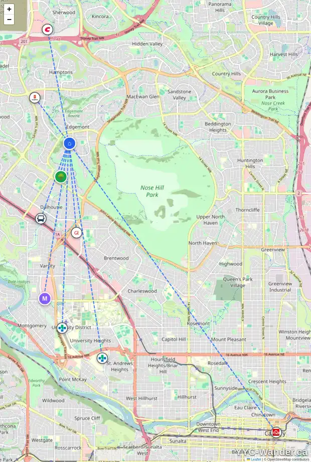 Daily accessibility map for 176 EDENDALE WY NW, Calgary showing nearby schools, grocery stores, parks, LRT stations and nearby amenities