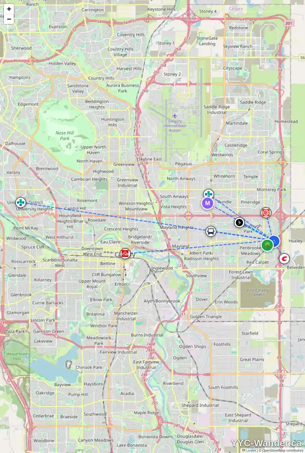 Daily accessibility map for 408 ABALONE PL NE, Calgary showing nearby schools, grocery stores, parks, LRT stations and nearby amenities