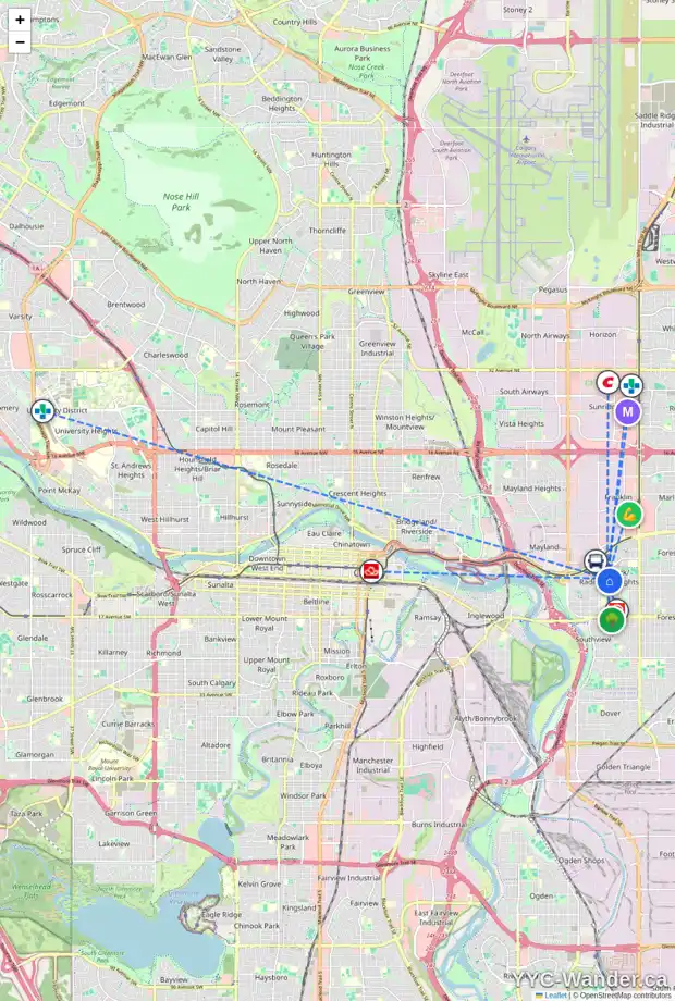 Daily accessibility map for 831 RAYNARD CR SE, Calgary showing nearby schools, grocery stores, parks, LRT stations and nearby amenities