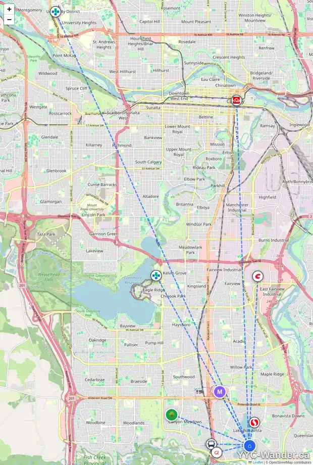 Daily accessibility map for 132 LAKE TAHOE GR SE, Calgary showing nearby schools, grocery stores, parks, LRT stations and nearby amenities