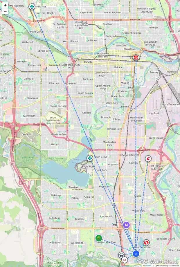 Daily accessibility map for 703 LAKE PLACID DR SE, Calgary showing nearby schools, grocery stores, parks, LRT stations and nearby amenities