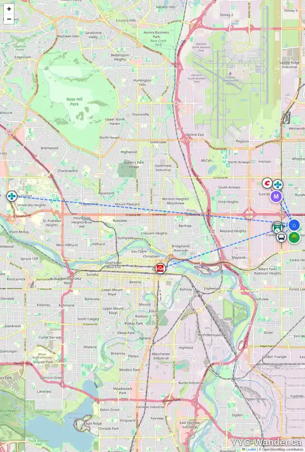 Daily accessibility map for 4111 MARBANK DR NE, Calgary showing nearby schools, grocery stores, parks, LRT stations and nearby amenities