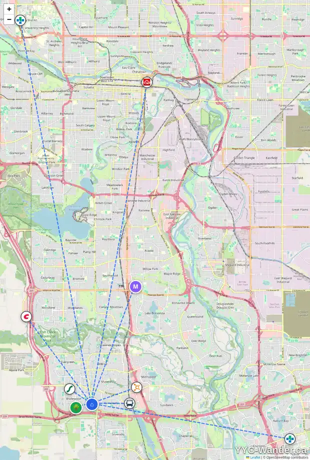 Daily accessibility map for 60 BRIDLECREEK TC SW, Calgary showing nearby schools, grocery stores, parks, LRT stations and nearby amenities