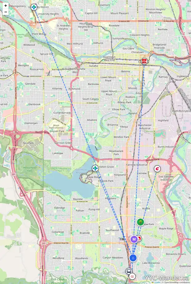Daily accessibility map for 12219 LAKE FRASER WY SE, Calgary showing nearby schools, grocery stores, parks, LRT stations and nearby amenities