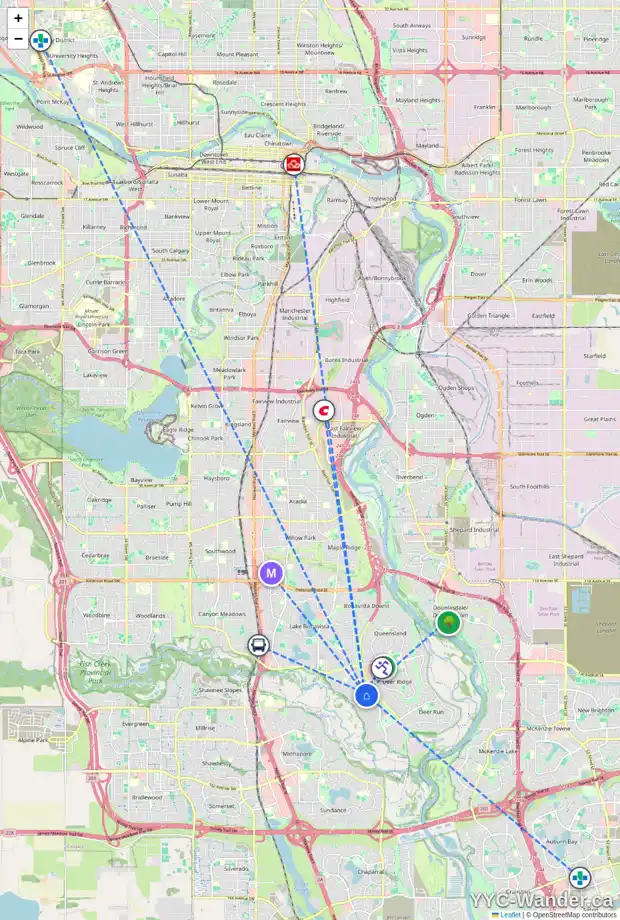 Daily accessibility map for 139 PARKLAND HL SE, Calgary showing nearby schools, grocery stores, parks, LRT stations and nearby amenities