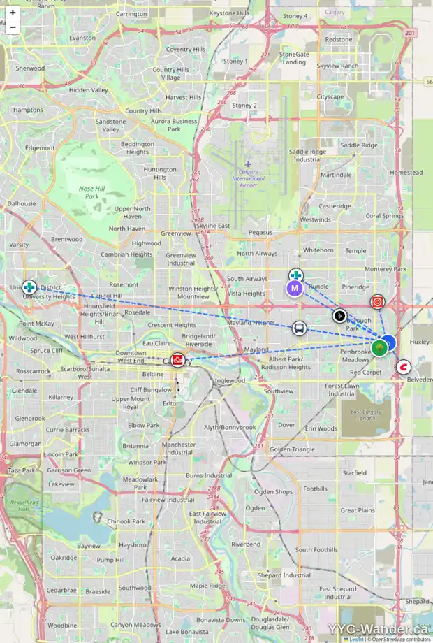 Daily accessibility map for 448 ABALONE PL NE, Calgary showing nearby schools, grocery stores, parks, LRT stations and nearby amenities