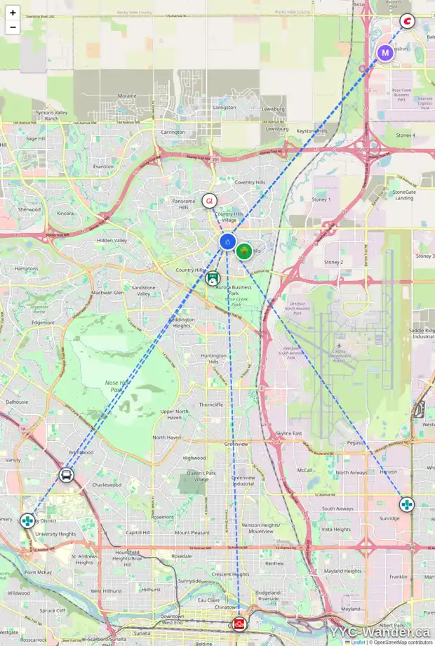 Daily accessibility map for 263 HARVEST OAK RI NE, Calgary showing nearby schools, grocery stores, parks, LRT stations and nearby amenities