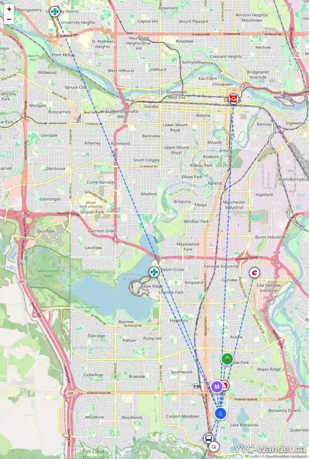 Daily accessibility map for 159 LAKE ADAMS CR SE, Calgary showing nearby schools, grocery stores, parks, LRT stations and nearby amenities