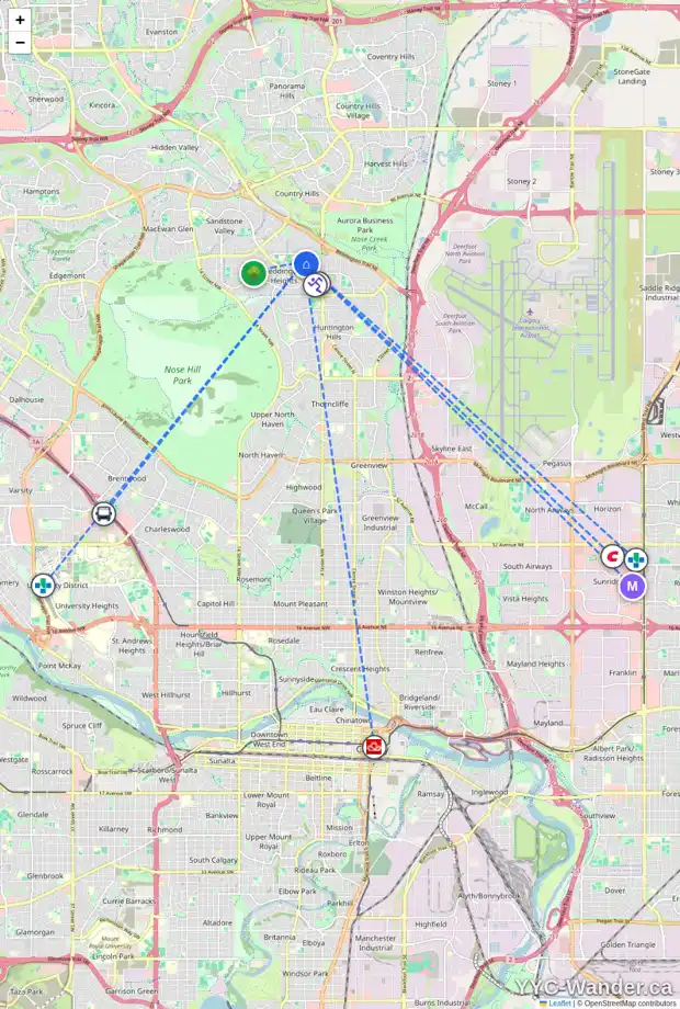Daily accessibility map for 132 BERMUDA WY NW, Calgary showing nearby schools, grocery stores, parks, LRT stations and nearby amenities