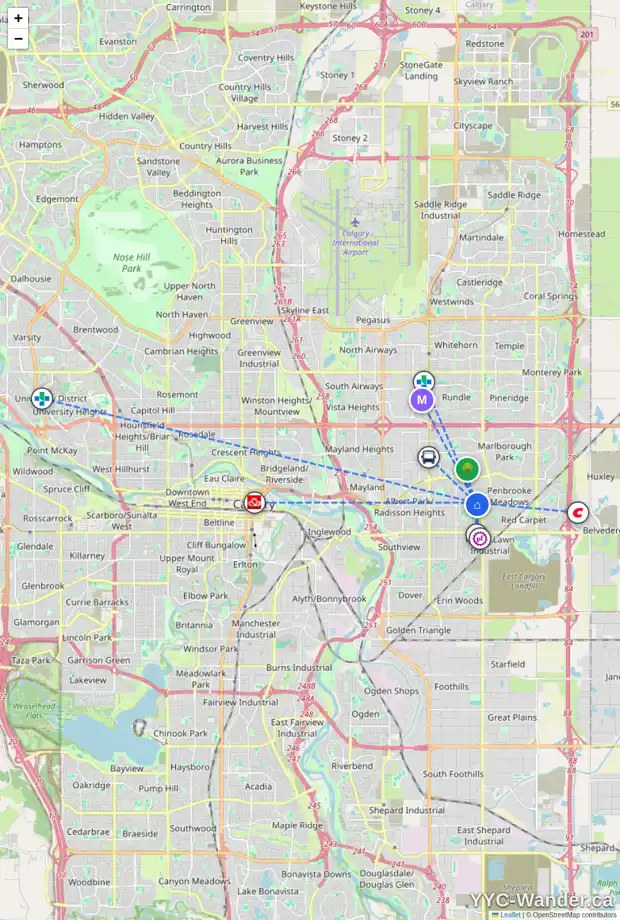 Daily accessibility map for 827 FORLEE DR SE, Calgary showing nearby schools, grocery stores, parks, LRT stations and nearby amenities