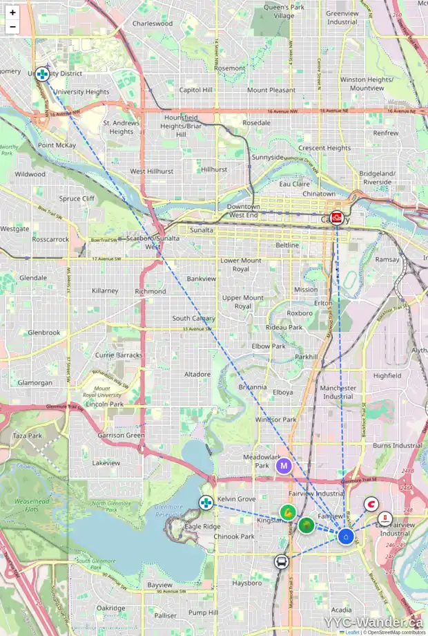 Daily accessibility map for 44 FARNHAM DR SE, Calgary showing nearby schools, grocery stores, parks, LRT stations and nearby amenities