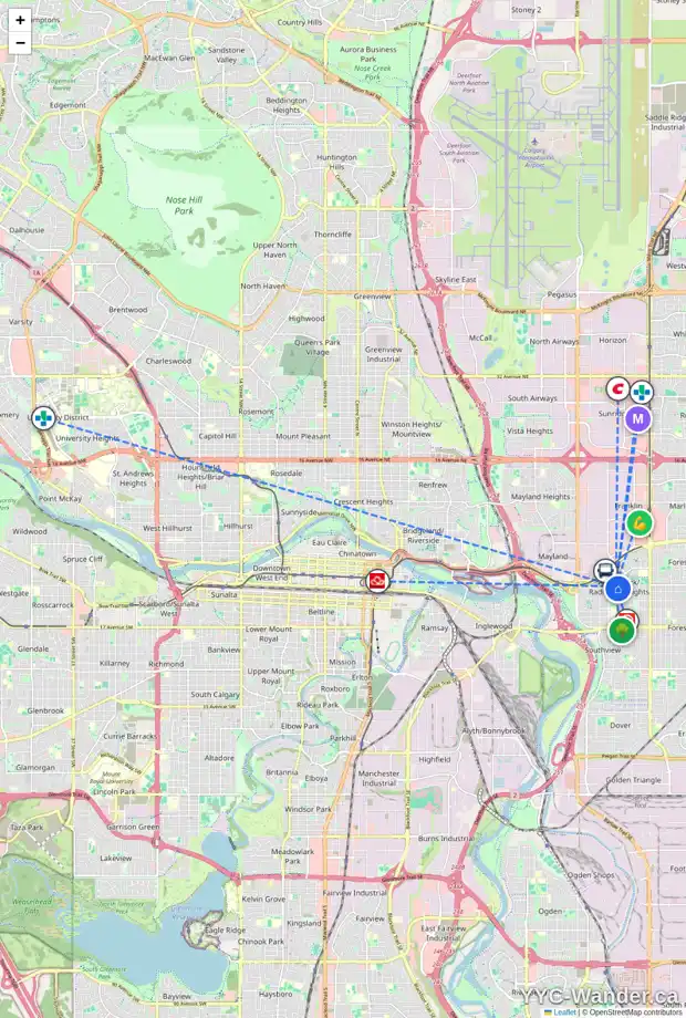Daily accessibility map for 824 RAYNARD CR SE, Calgary showing nearby schools, grocery stores, parks, LRT stations and nearby amenities